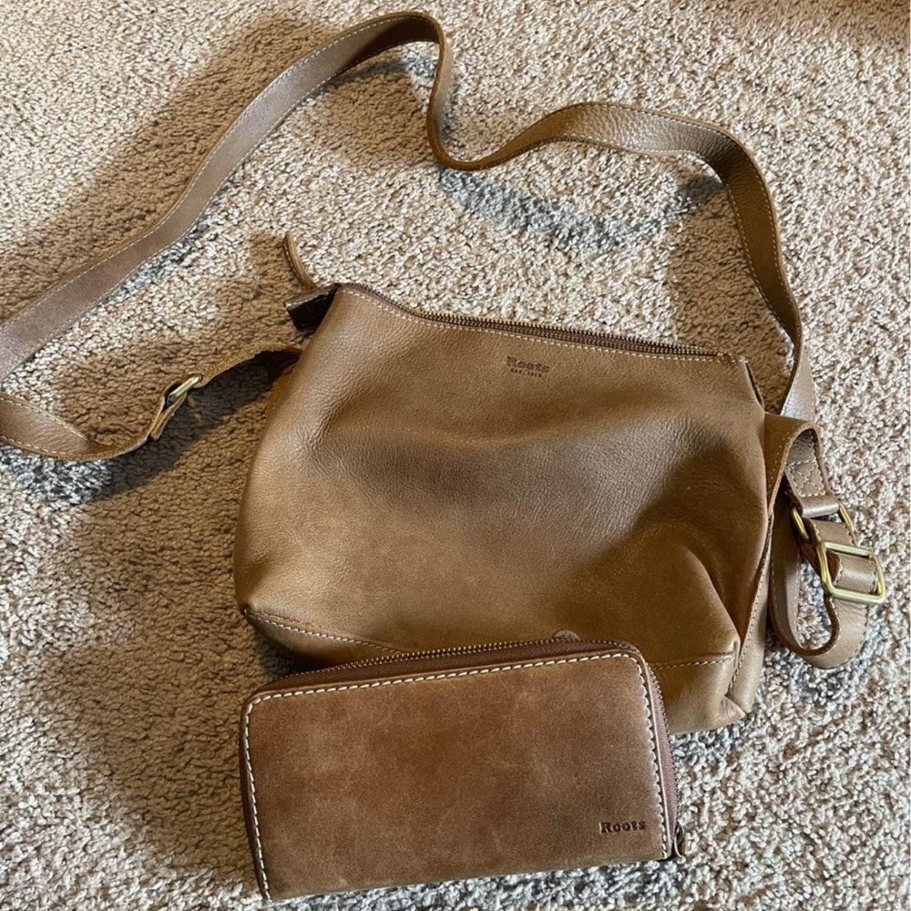 Roots crossbody and matching wallet